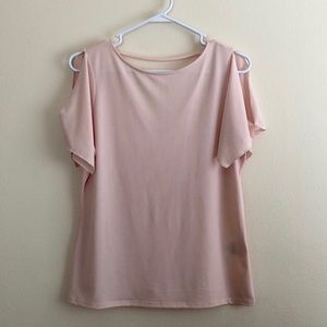 Blush T Tahari Split Sleeve Blouse